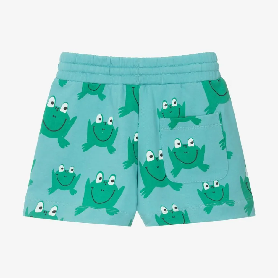 Stella McCartney Kids Aqua Blue Cotton Frog Shorts Best
