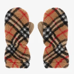 Burberry Archive Beige Wool Vintage Check Mittens ArchiveBeige