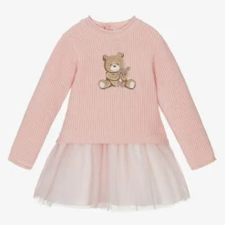 Mayoral Newborn Baby Bears Pink Knit & Tulle Bear Dress Sale