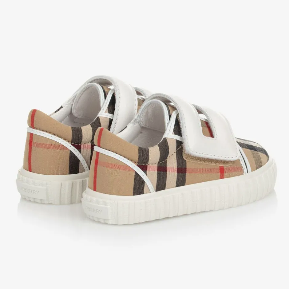 Burberry Baby Beige Check Trainers Discount
