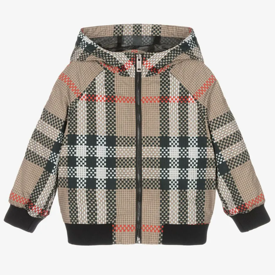 Burberry Baby Boys Beige Check Jacket Hot
