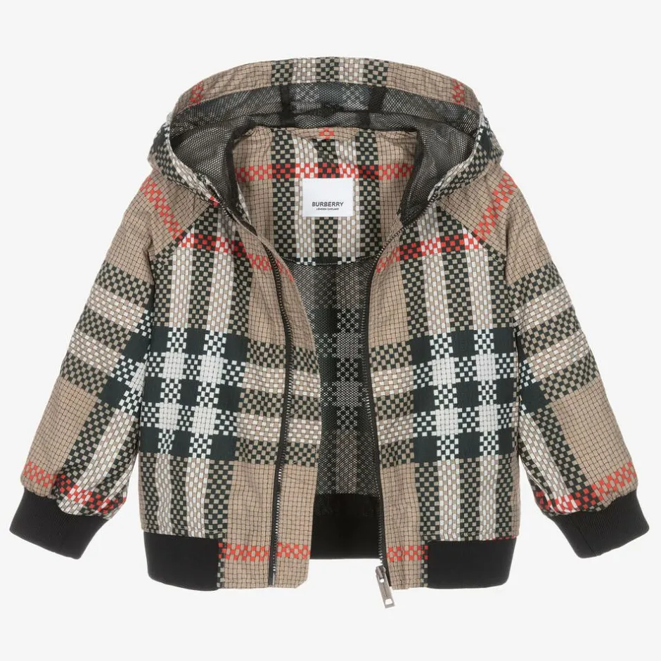 Burberry Baby Boys Beige Check Jacket Hot