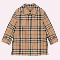 Burberry Baby Boys Beige Check Reversible Car Coat Clearance