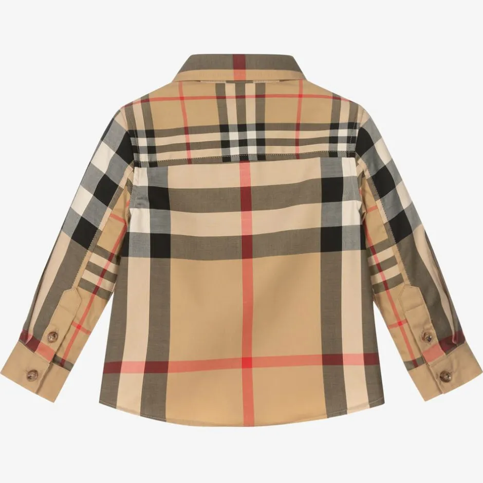 Burberry Baby Boys Beige Check Shirt Hot