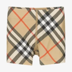 Burberry Baby Boys Beige Check Swim Shorts New