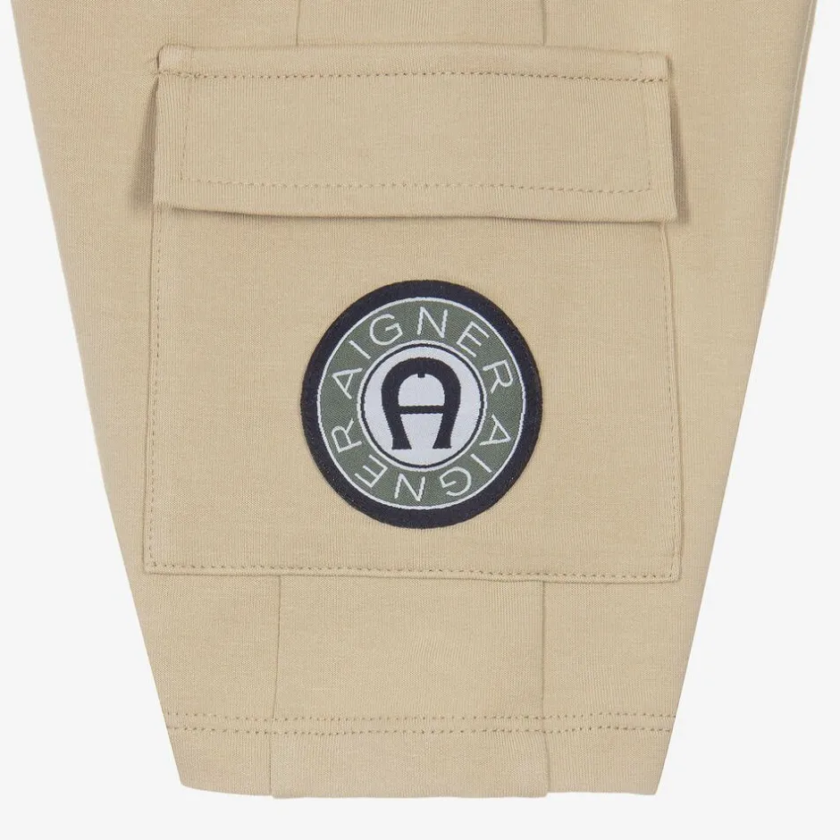 AIGNER Baby Boys Beige Cotton Cargo Shorts Hot