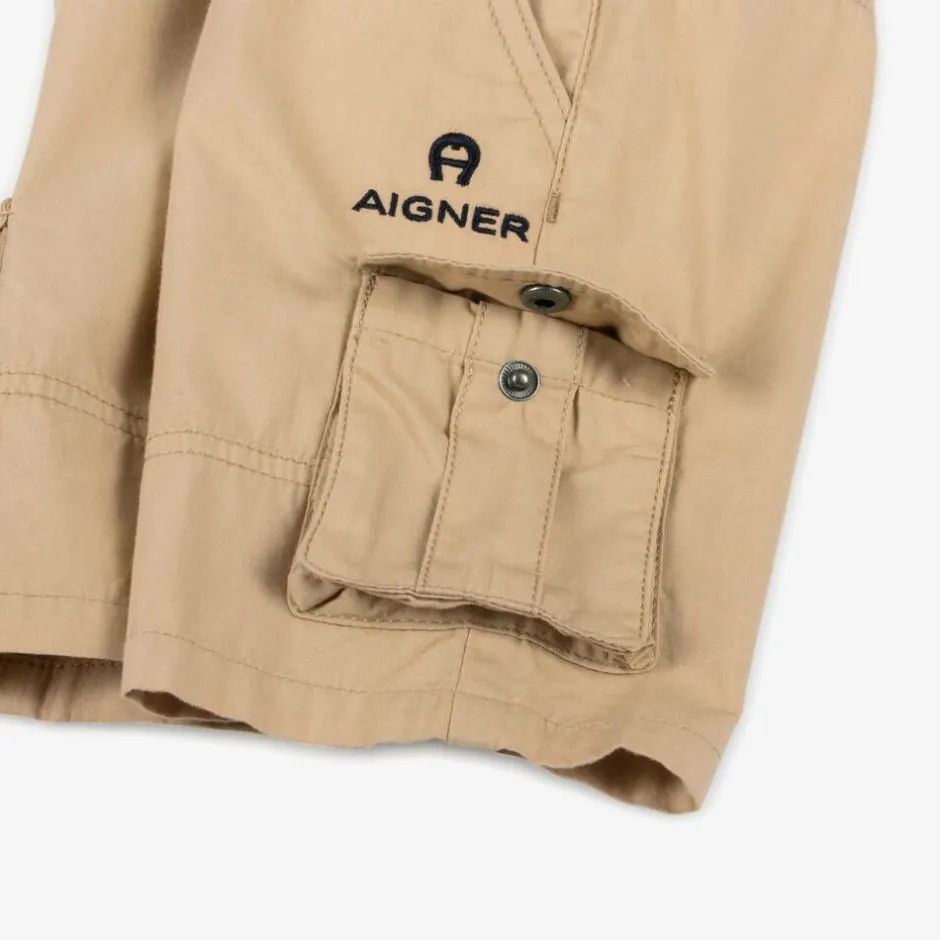 AIGNER Baby Boys Beige Cotton Cargo Shorts