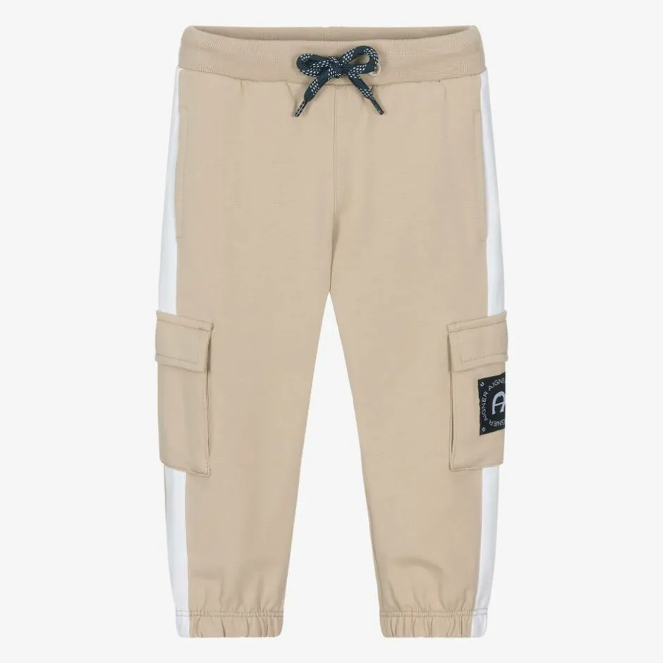 AIGNER Baby Boys Beige Cotton Cargo Joggers Clearance