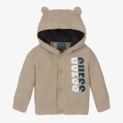 Guess Baby Boys Beige Cotton Knitted Cardigan Hot