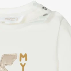 Mayoral Newborn Baby Boys Beige Cotton Tracksuit Set Clearance