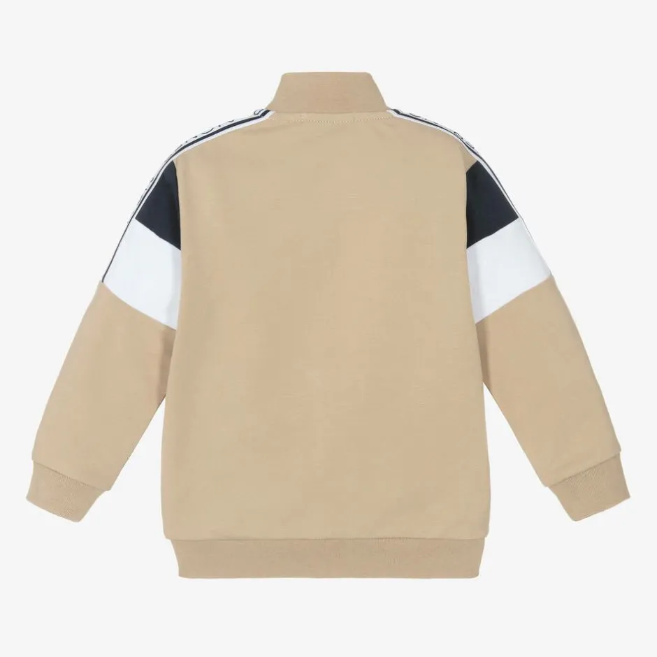 AIGNER Baby Boys Beige Cotton Zip-Up Top Best