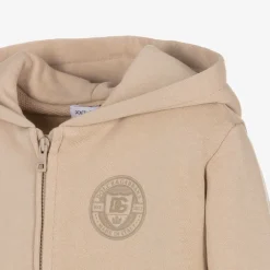Dolce amp; Gabbana Baby Boys Beige Cotton Zip-Up Top New