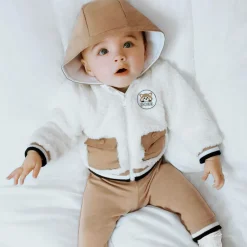 BOSS Baby Boys Beige Fleece Tracksuit Hot