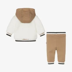 BOSS Baby Boys Beige Fleece Tracksuit Hot