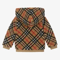 Burberry Baby Boys Beige Vintage Check Zip-Up Hoodie Outlet