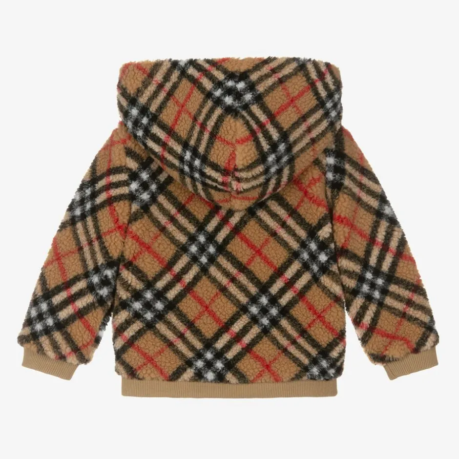 Burberry Baby Boys Beige Vintage Check Zip-Up Hoodie Outlet