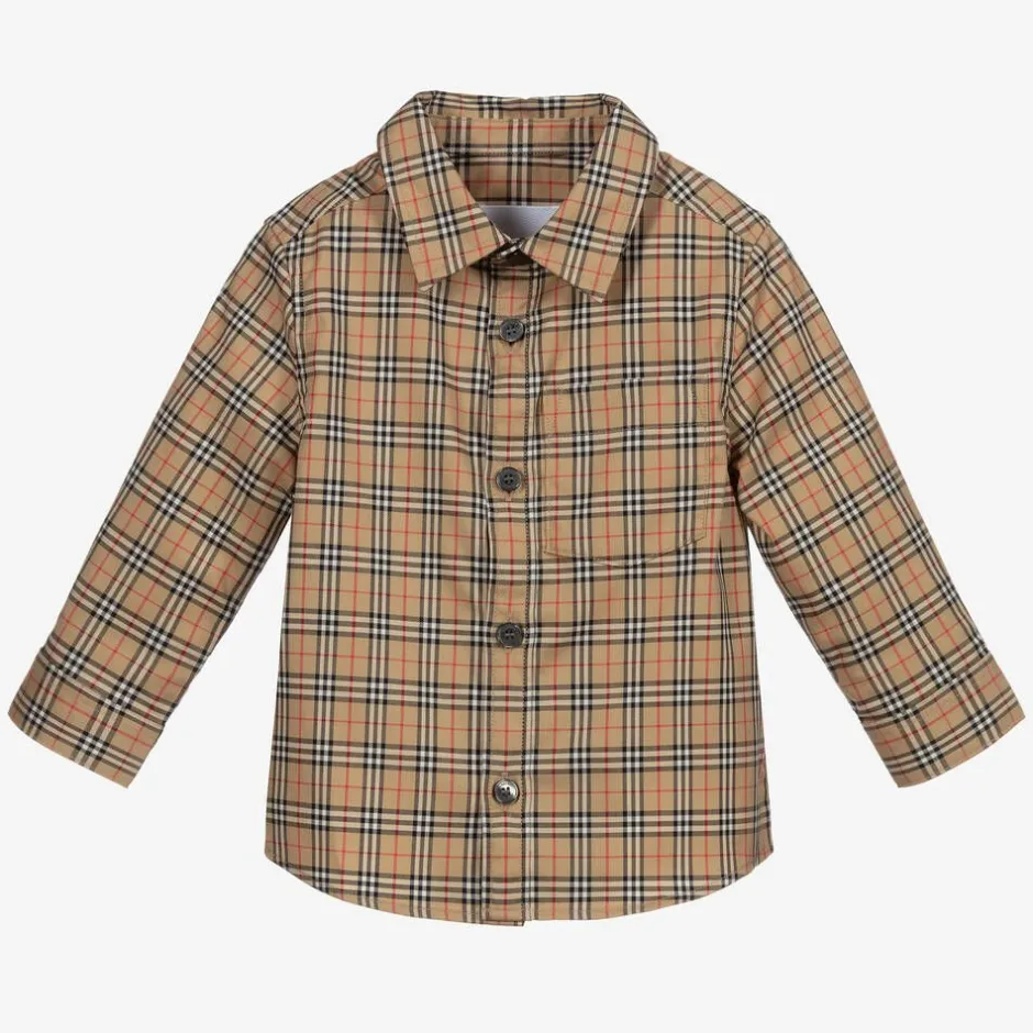 Burberry Baby Boys Beige Vintage Check Shirt Online
