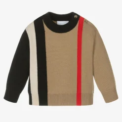 Burberry Baby Boys Beige Wool Jumper Clearance