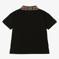 Burberry Baby Boys Black Check Polo Shirt