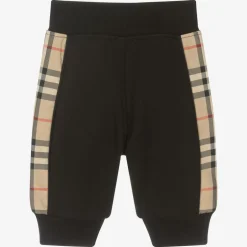 Burberry Baby Boys Black Cotton Check Joggers