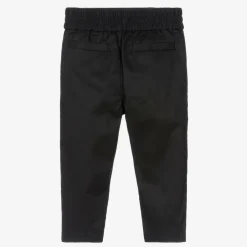 Burberry Baby Boys Black Cotton EKD Trousers New