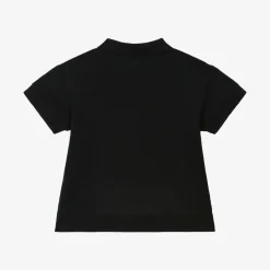 Burberry Baby Boys Black Cotton Piqué Polo Shirt Clearance