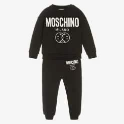 Moschino Baby Baby Boys Black Double Smiley Tracksuit Discount