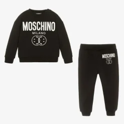 Moschino Baby Baby Boys Black Double Smiley Tracksuit Discount