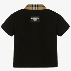 Burberry Baby Boys Black Logo Polo Shirt Clearance