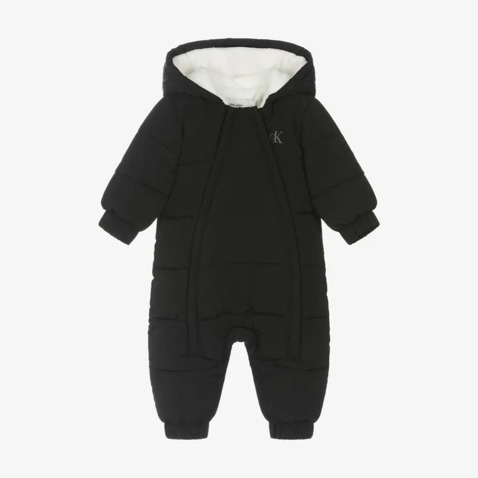 Calvin Klein Baby Boys Black Monogram Snowsuit Sale