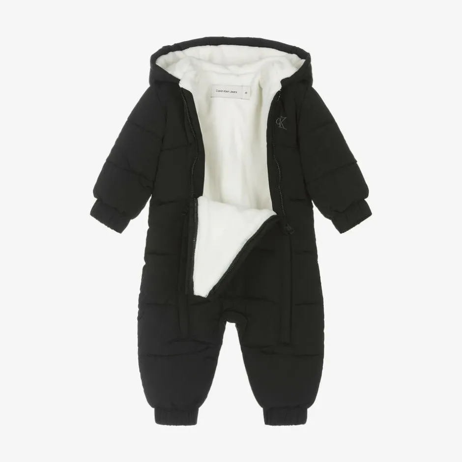 Calvin Klein Baby Boys Black Monogram Snowsuit Sale