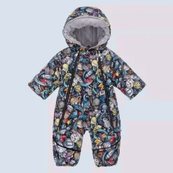 Pilguni Baby Boys Black Space Print 2-in-1 Snowsuit Sale