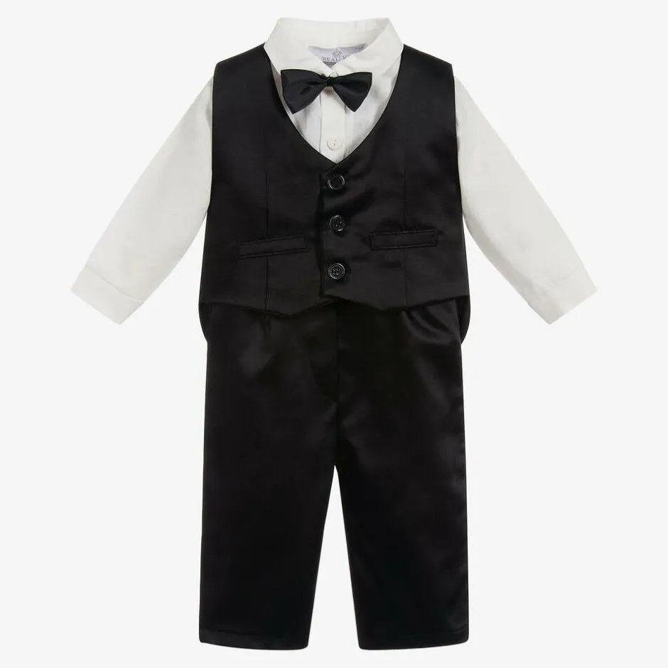 Beau KiD Baby Boys Black Waistcoat Suit Hot