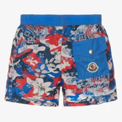 Moncler Enfant Baby Boys Blue Camouflage Print Swim Shorts Best