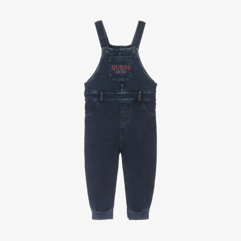 Guess Baby Boys Blue Cotton Dungarees Clearance