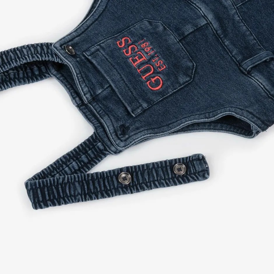 Guess Baby Boys Blue Cotton Dungarees Clearance