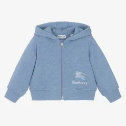 Burberry Baby Boys Blue Cotton EKD Zip-Up Hoodie