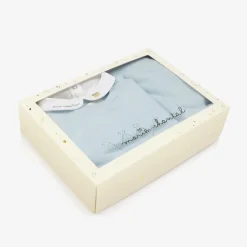 Marie-Chantal Baby Boys Blue Cotton Knit Trouser Set