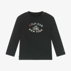 Tommy Hilfiger Baby Boys Blue Cotton Monotype Logo Top Sale