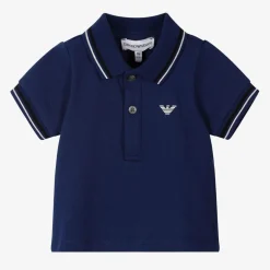 Emporio Armani Baby Boys Blue Cotton Polo Shirt