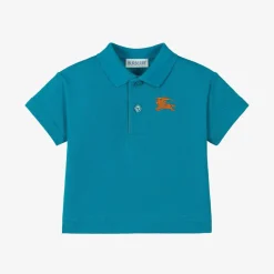 Burberry Baby Boys Blue Cotton Polo Shirt Hot