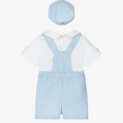 Beau KiD Baby Boys Blue Cotton Smocked Shorts Set Online