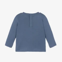 Guess Baby Boys Blue Cotton Top Clearance