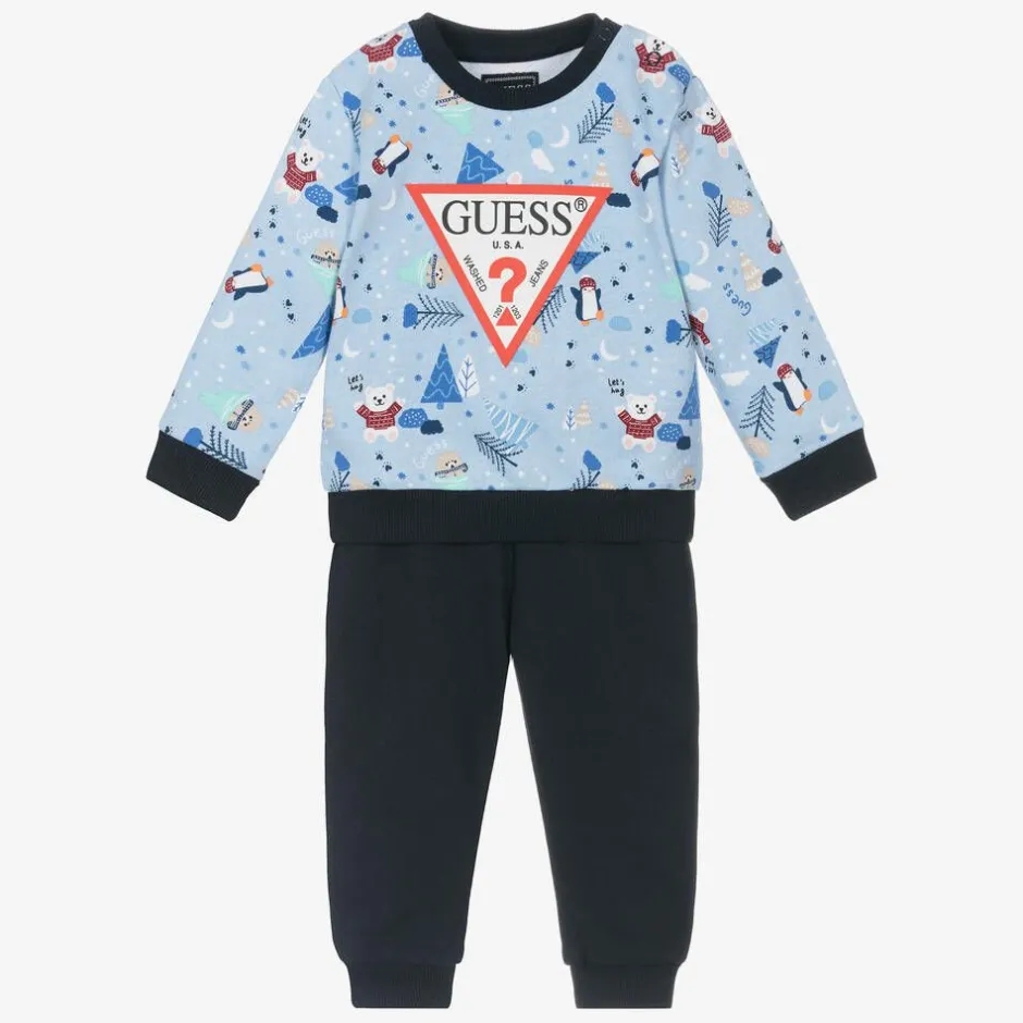 Guess Baby Boys Blue Cotton Tracksuit Online