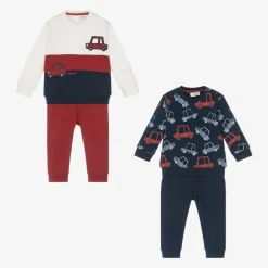 iDO Mini Baby Boys Blue Cotton Tracksuits (2 Pack) Best