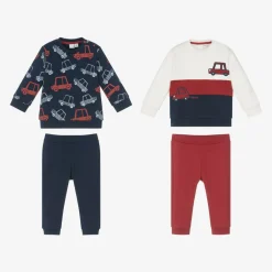 iDO Mini Baby Boys Blue Cotton Tracksuits (2 Pack) Best