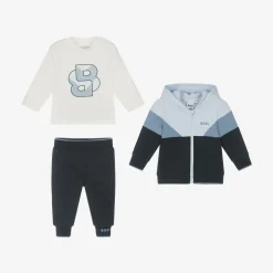 BOSS Baby Boys Blue Cotton Tracksuit Set Hot
