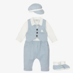 Beau KiD Baby Boys Blue Cotton Trouser Set Discount