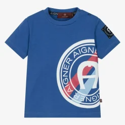 AIGNER Baby Boys Blue Cotton T-Shirt Best