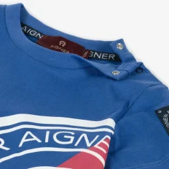 AIGNER Baby Boys Blue Cotton T-Shirt Best